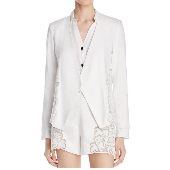Alice + Olivia Jenice Lace Inset Blazer - Picture 1 of 14